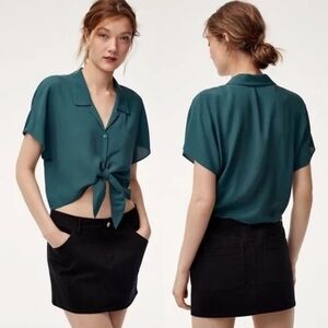 Aritzia Wilfred Free Huang Blouse, Dark Teal